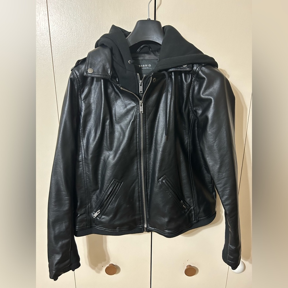 Torrid Moto Jacket with Hood - Size 00